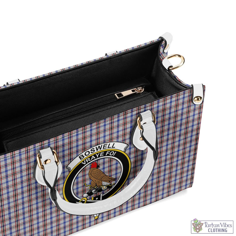 Tartan Vibes Clothing Boswell Tartan Luxury Leather Handbags with Family Crest