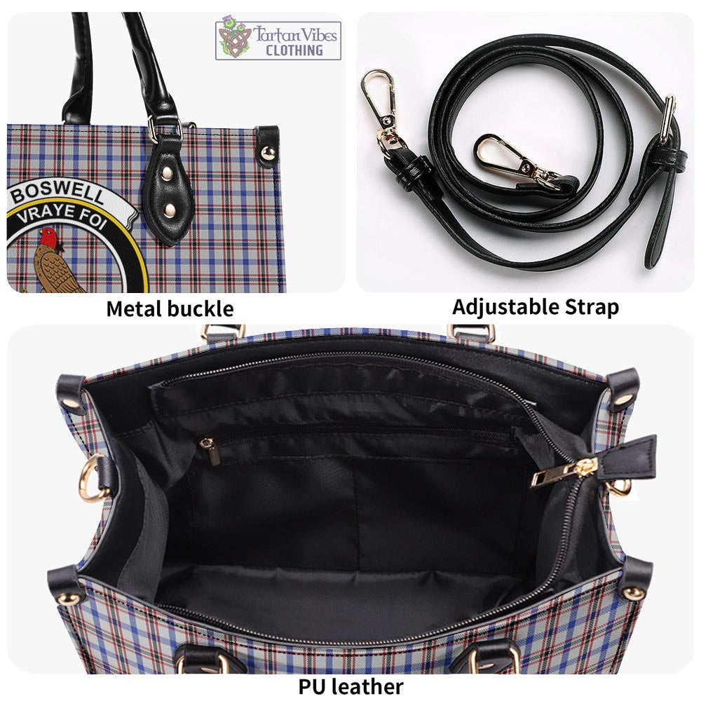 Tartan Vibes Clothing Boswell Tartan Luxury Leather Handbags with Family Crest