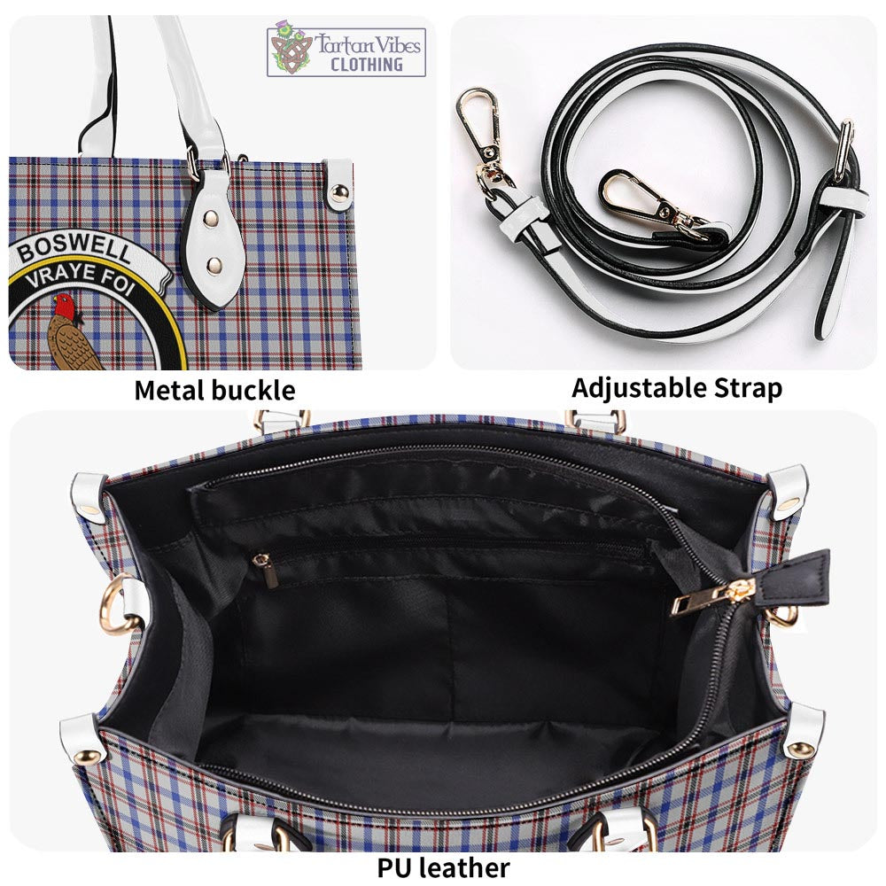 Tartan Vibes Clothing Boswell Tartan Luxury Leather Handbags with Family Crest