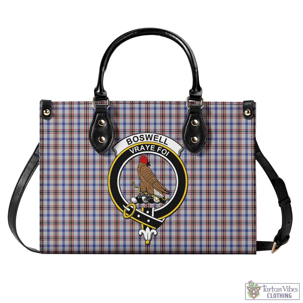 Tartan Vibes Clothing Boswell Tartan Luxury Leather Handbags with Family Crest