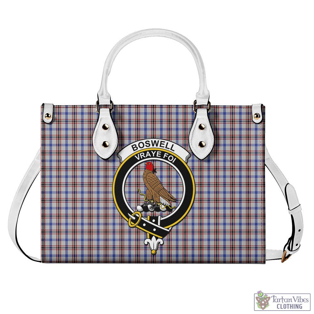 Tartan Vibes Clothing Boswell Tartan Luxury Leather Handbags with Family Crest