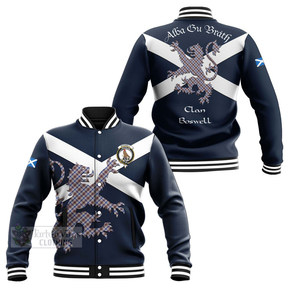 Tartan Vibes Clothing Boswell Tartan Lion Rampant Baseball Jacket – Proudly Display Your Heritage with Alba Gu Brath and Clan Name