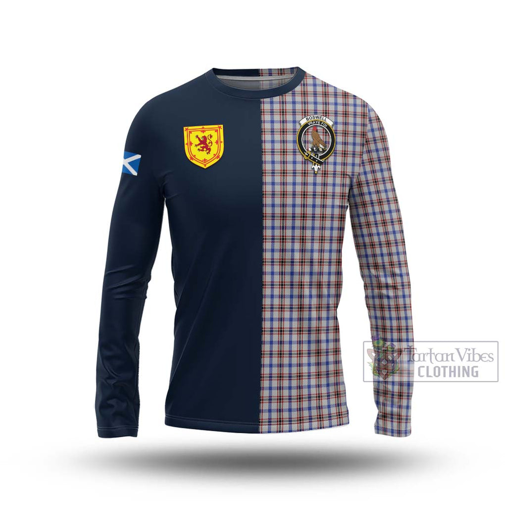 Tartan Vibes Clothing Boswell Tartan Long Sleeve T-Shirt with Scottish Lion Royal Arm Half Style