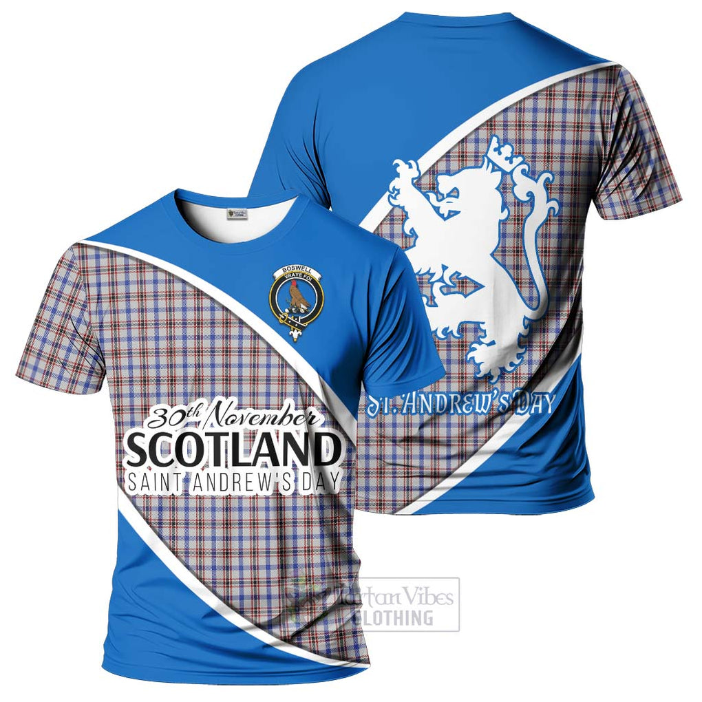 Tartan Vibes Clothing Boswell Family Crest Tartan T-Shirt Celebrate Saint Andrew's Day in Style