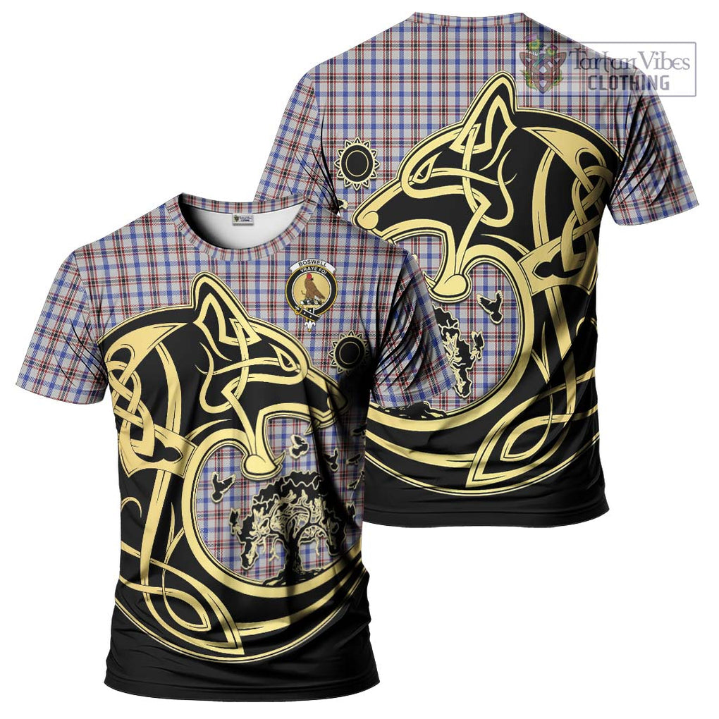 Boswell Tartan T-Shirt with Family Crest Celtic Wolf Style Kid's Shirt - Tartan Vibes Clothing