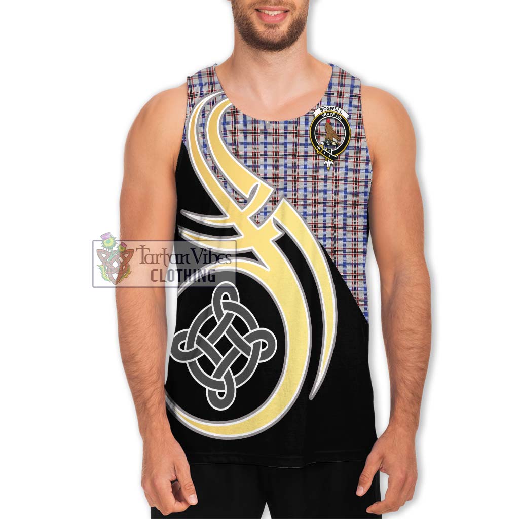 Boswell Tartan Men's Tank Top with Family Crest and Celtic Symbol Style Men - Tartan Vibes Clothing