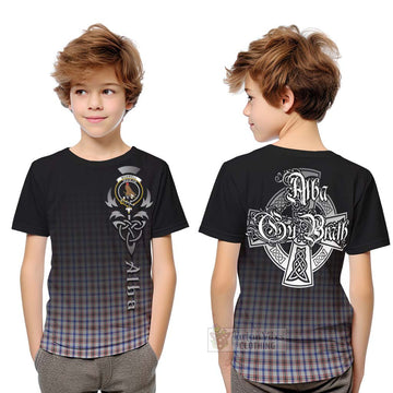 Boswell Tartan Kid T-Shirt Featuring Alba Gu Brath Family Crest Celtic Inspired