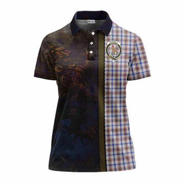 Boswell Tartan Family Crest Women's Polo Shirt Alba Gu Brath Be Brave Lion Ancient Style Women - Tartan Vibes Clothing