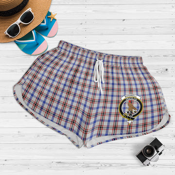 Boswell Tartan Womens Shorts with Family Crest