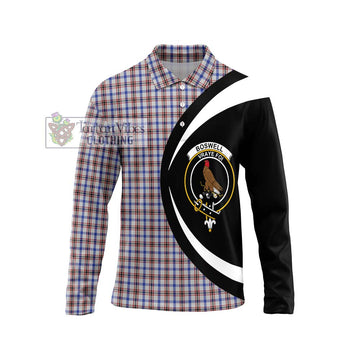 Boswell Tartan Long Sleeve Polo Shirt with Family Crest Circle Style