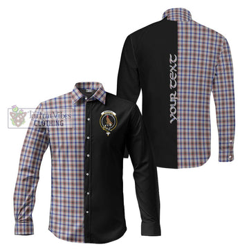 Boswell Tartan Long Sleeve Button Shirt with Family Crest and Half Of Me Style