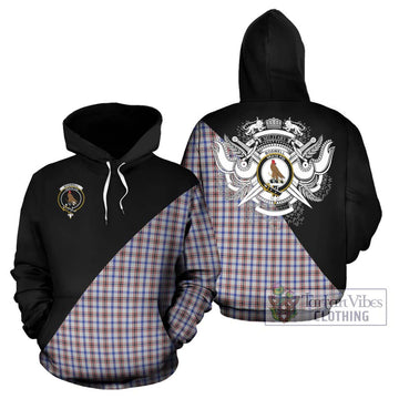 Boswell Tartan Hoodie with Family Crest and Military Logo Style