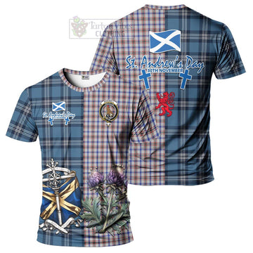 Boswell Tartan T-Shirt Happy St. Andrew's Day Half Tartan Style