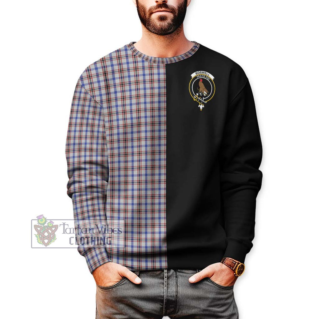 Boswell Tartan Sweatshirt with Family Crest and Half Of Me Style Unisex - Tartanvibesclothing Shop