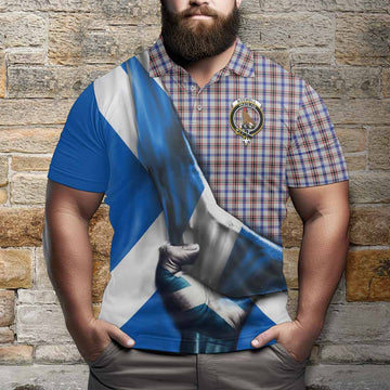 Boswell Tartan Polo Shirt with Family Crest Scotland Patriotic Style