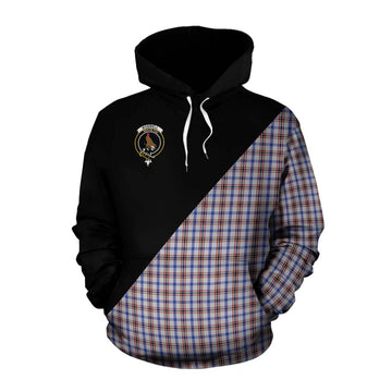 Boswell Tartan Cotton Hoodie with Family Crest and Military Logo Style