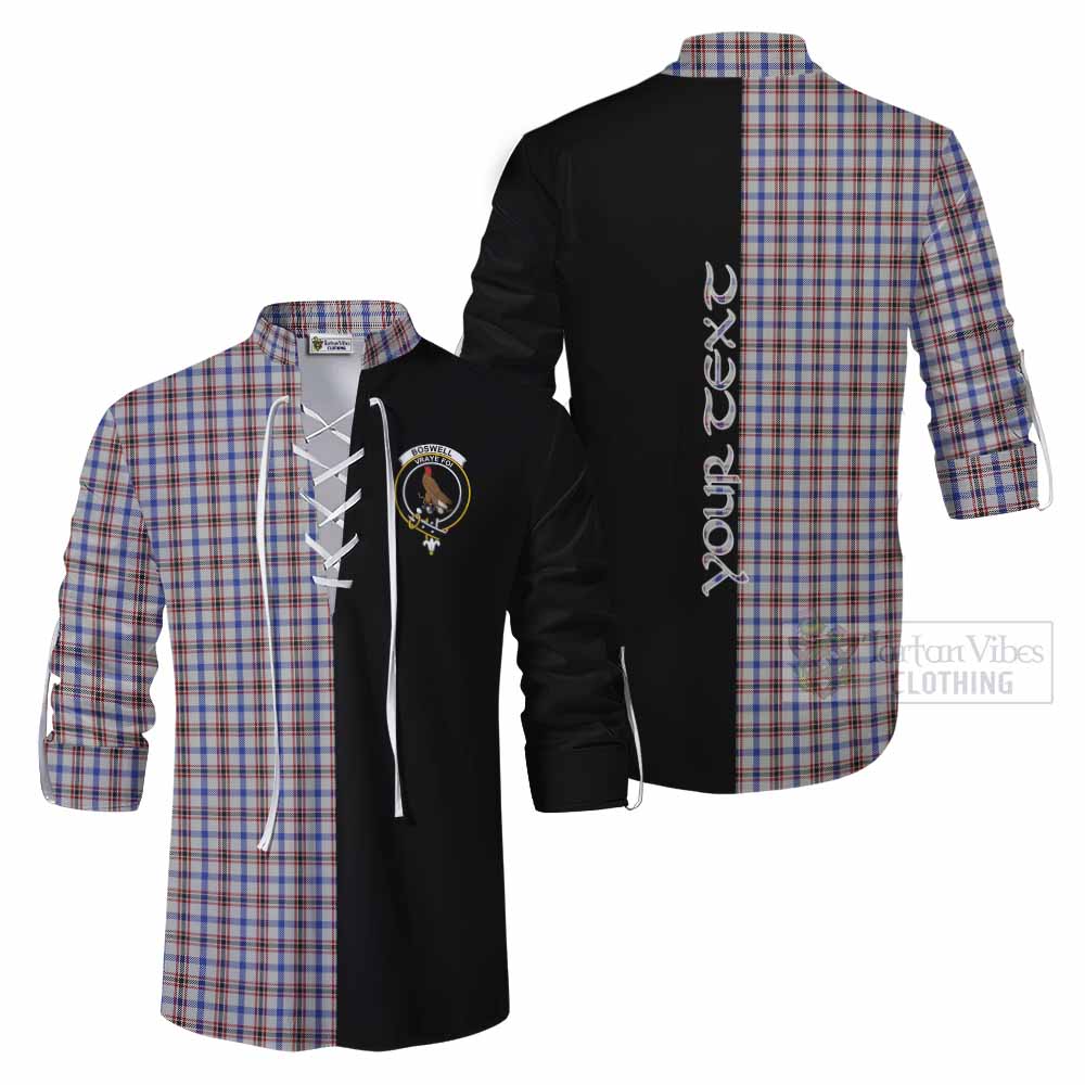 Tartan Vibes Clothing Boswell Tartan Ghillie Kilt Shirt with Family Crest and Half Of Me Style