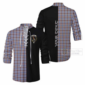 Boswell Tartan Ghillie Kilt Shirt with Family Crest and Half Of Me Style