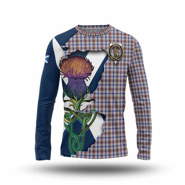 Boswell Tartan Family Crest Long Sleeve T-Shirt Scottish Thistle Celtic Inspired Unisex - Tartan Vibes Clothing