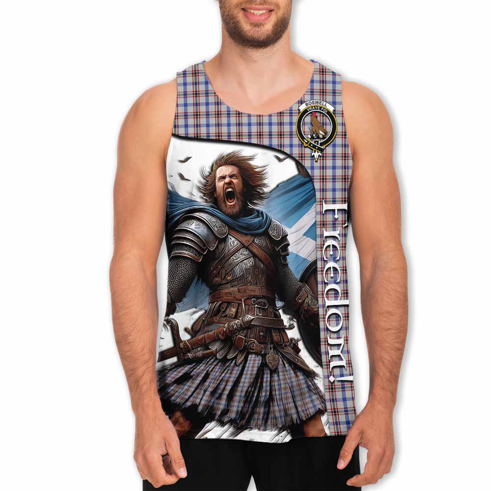 Tartan Vibes Clothing Boswell Crest Tartan Men's Tank Top Inspired by the Freedom of Scottish Warrior