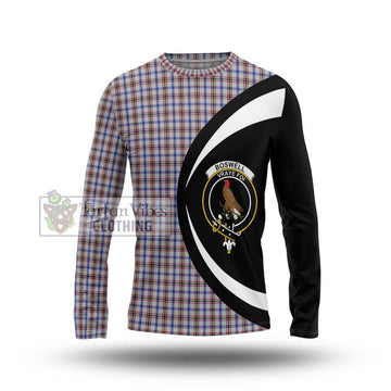 Boswell Tartan Long Sleeve T-Shirt with Family Crest Circle Style