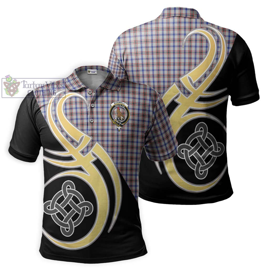 Boswell Tartan Polo Shirt with Family Crest and Celtic Symbol Style Kid - Tartan Vibes Clothing