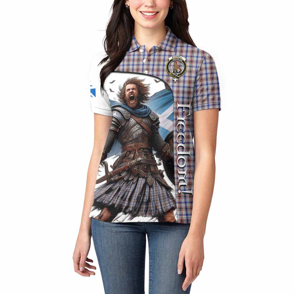 Tartan Vibes Clothing Boswell Crest Tartan Women's Polo Shirt Inspired by the Freedom of Scottish Warrior