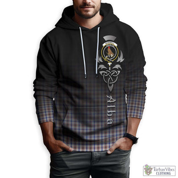 Boswell Tartan Hoodie Featuring Alba Gu Brath Family Crest Celtic Inspired