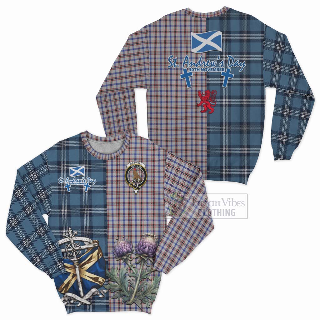 Tartan Vibes Clothing Boswell Tartan Sweatshirt Happy St. Andrew's Day Half Tartan Style