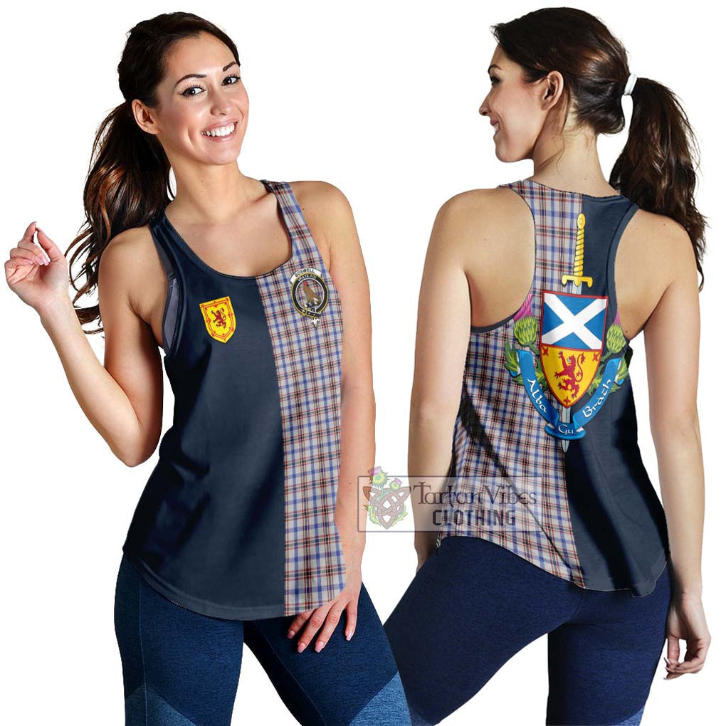 Tartan Vibes Clothing Boswell Tartan Women's Racerback Tanks with Scottish Lion Royal Arm Half Style