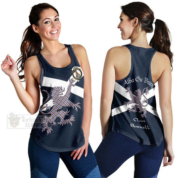 Boswell Tartan Lion Rampant Women's Racerback Tanks  Proudly Display Your Heritage with Alba Gu Brath and Clan Name