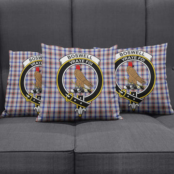 Boswell Tartan Pillow Cover with Family Crest