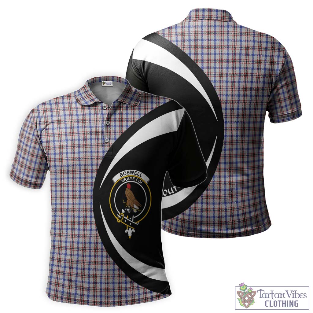 Boswell Tartan Men's Polo Shirt with Family Crest Circle Style Kid - Tartan Vibes Clothing