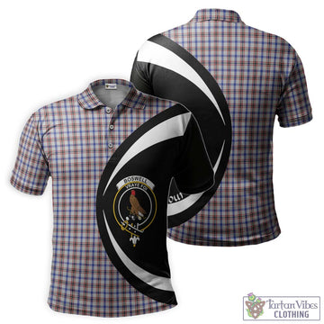 Boswell Tartan Men's Polo Shirt with Family Crest Circle Style