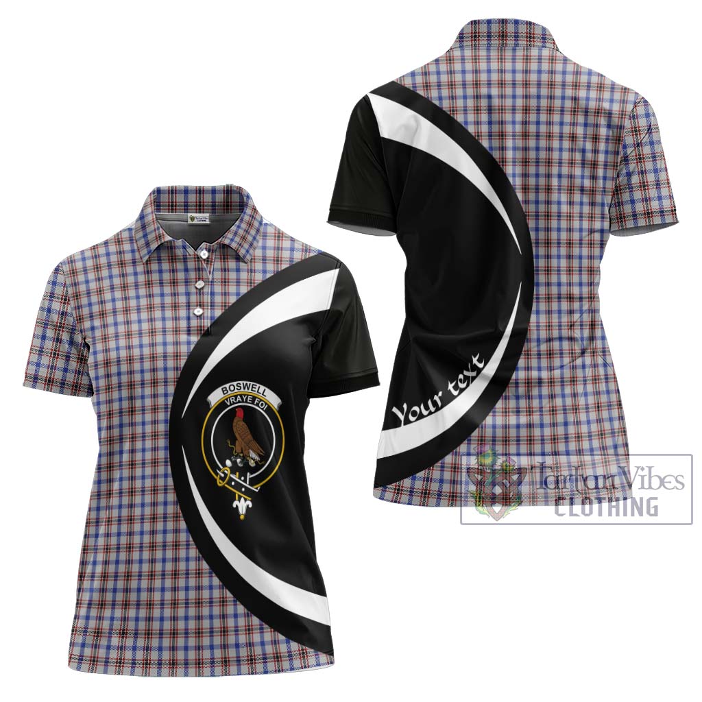 Boswell Tartan Women's Polo Shirt with Family Crest Circle Style Women - Tartan Vibes Clothing