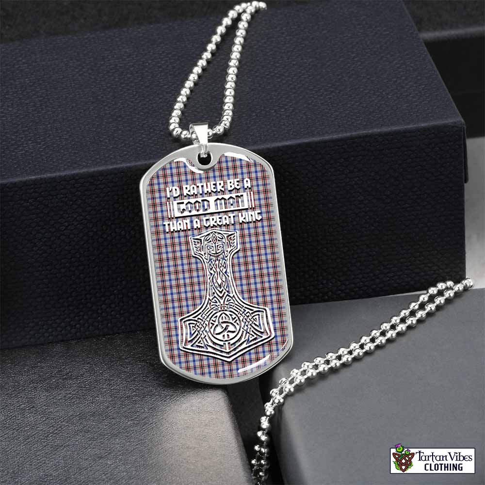 Tartan Vibes Clothing Boswell Tartan Dog Tag Necklace Viking Mjolnir Style