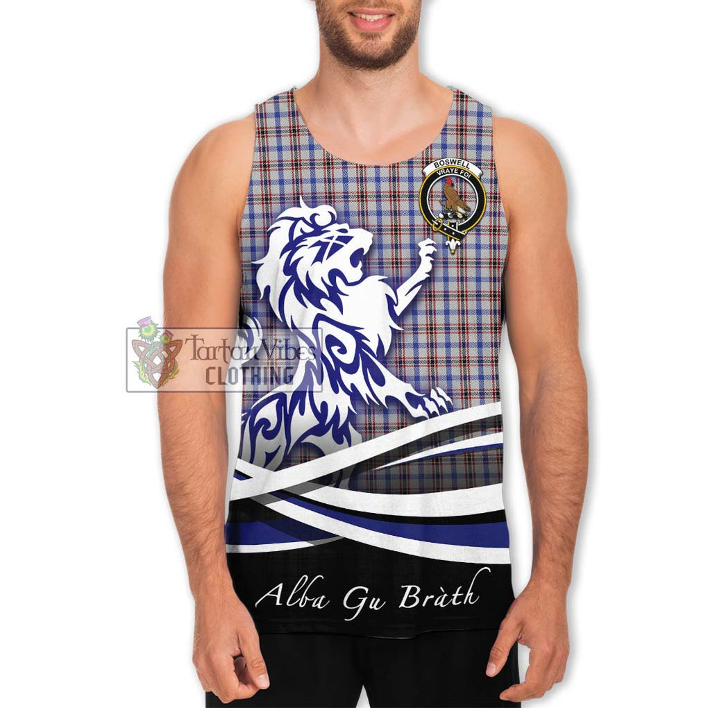 Boswell Tartan Men's Tank Top with Alba Gu Brath Regal Lion Emblem Men - Tartanvibesclothing Shop