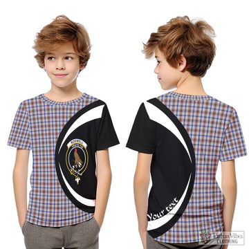 Boswell Tartan Kid T-Shirt with Family Crest Circle Style