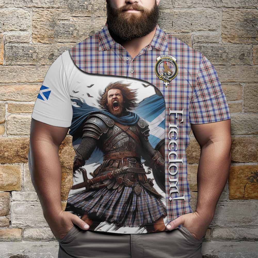 Tartan Vibes Clothing Boswell Crest Tartan Polo Shirt Inspired by the Freedom of Scottish Warrior