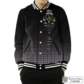 Boswell Tartan Baseball Jacket Featuring Alba Gu Brath Family Crest Celtic Inspired