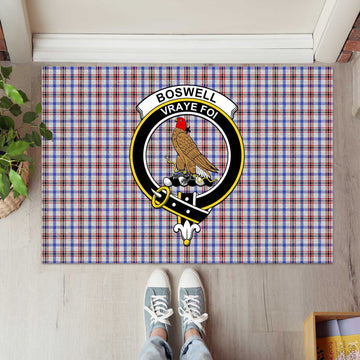 Boswell Tartan Door Mat with Family Crest