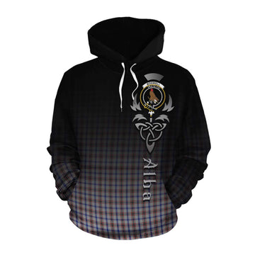 Boswell Tartan Cotton Hoodie Featuring Alba Gu Brath Family Crest Celtic Inspired