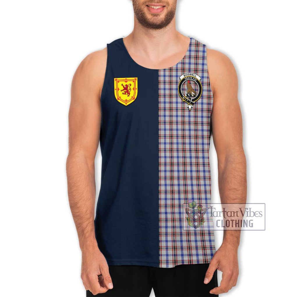 Tartan Vibes Clothing Boswell Tartan Men's Tank Top with Scottish Lion Royal Arm Half Style