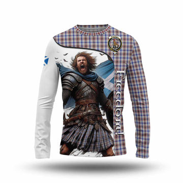 Boswell Crest Tartan Long Sleeve T-Shirt Inspired by the Freedom of Scottish Warrior