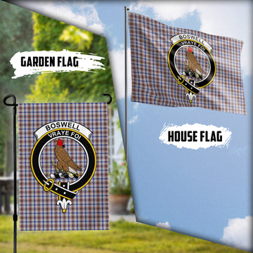 Boswell Tartan Flag with Family Crest