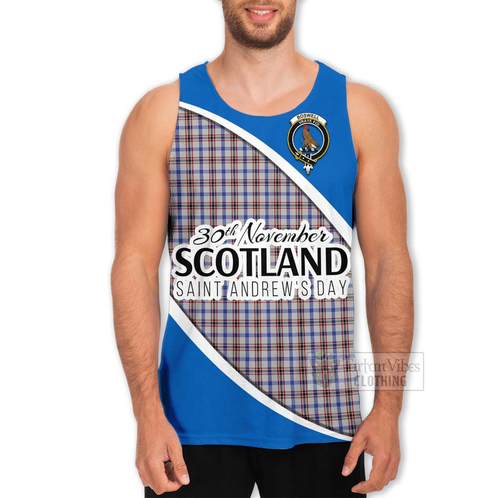 Tartan Vibes Clothing Boswell Family Crest Tartan Men's Tank Top Celebrate Saint Andrew's Day in Style