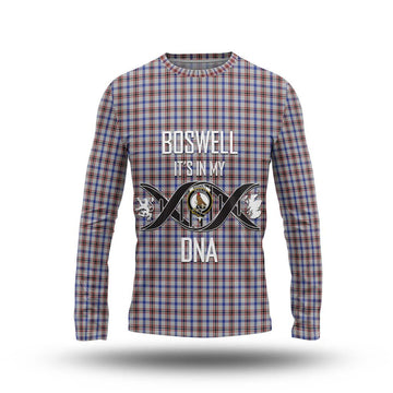 Boswell Tartan Long Sleeve T-Shirt with Family Crest DNA In Me Style