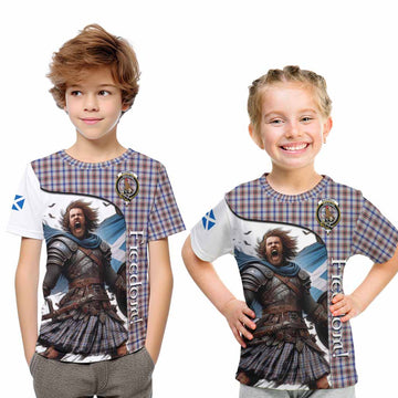 Boswell Crest Tartan Kid T-Shirt Inspired by the Freedom of Scottish Warrior