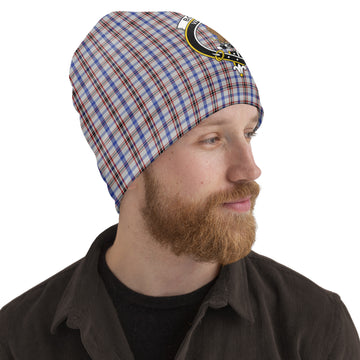 Boswell Tartan Beanies Hat with Family Crest