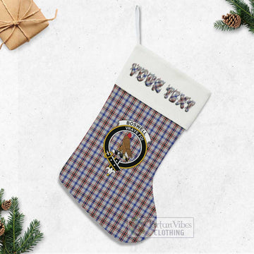 Boswell Tartan Family Crest Christmas Stocking with Personalized Text